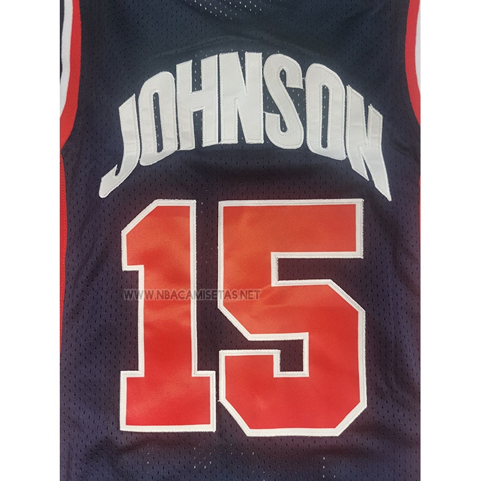 Camiseta USA 1992 James Johnson NO 15 Azul